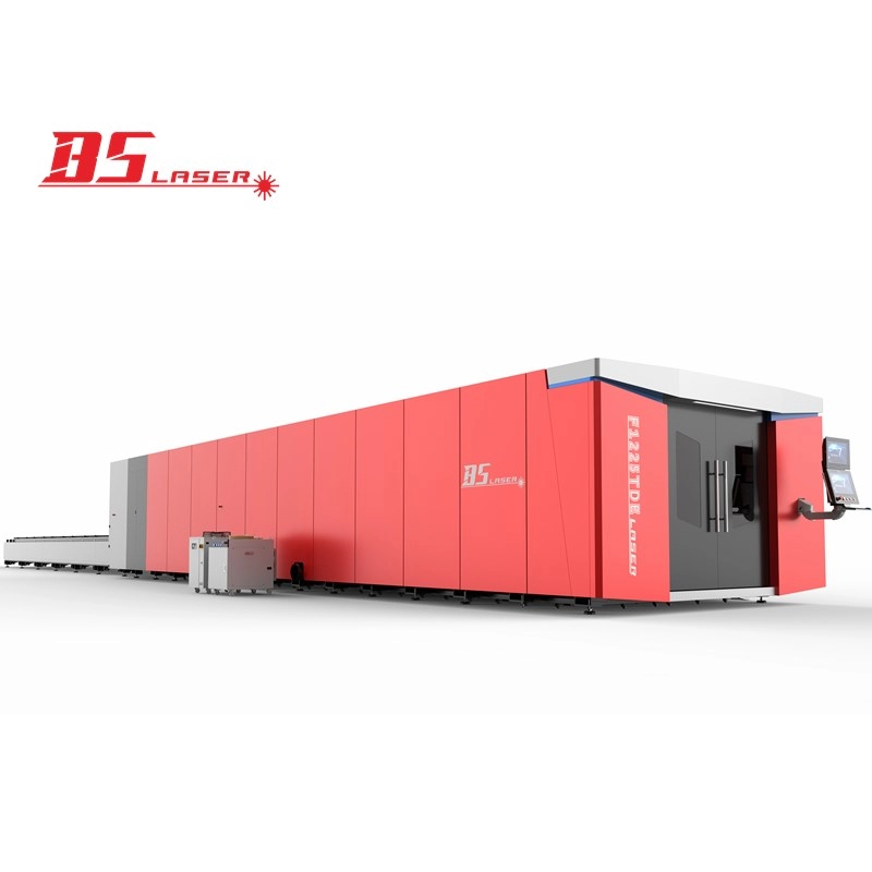 BAISHENG LASER Ultra-high Power CNC Cutting Sheet Metal Machine Fiber Laser Cutter with Full Enclosed and Pallet Changer