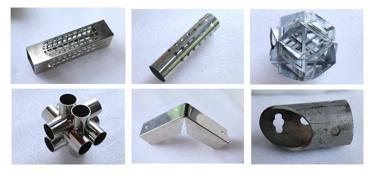 laser cutting samples round tube hollow sections, profiles, carbon steel, stainless steel