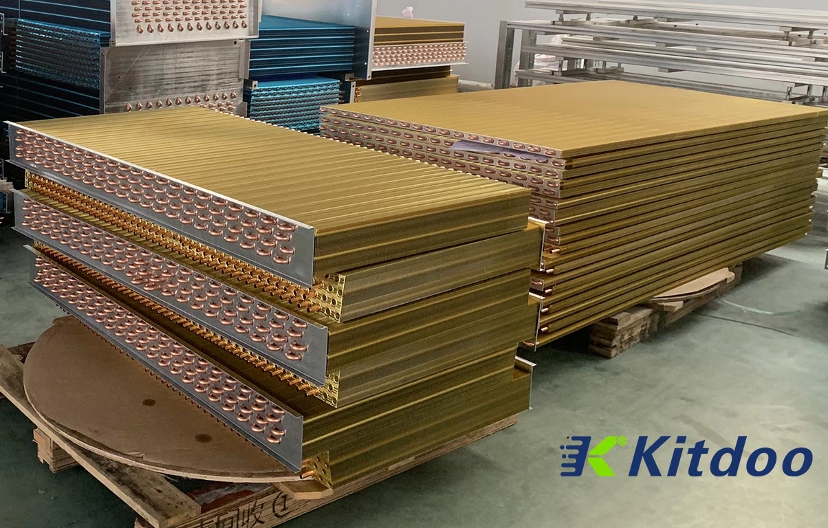 Kitdoo OEM customized gold epoxy coating aluminum fins air cooled evaporator coils