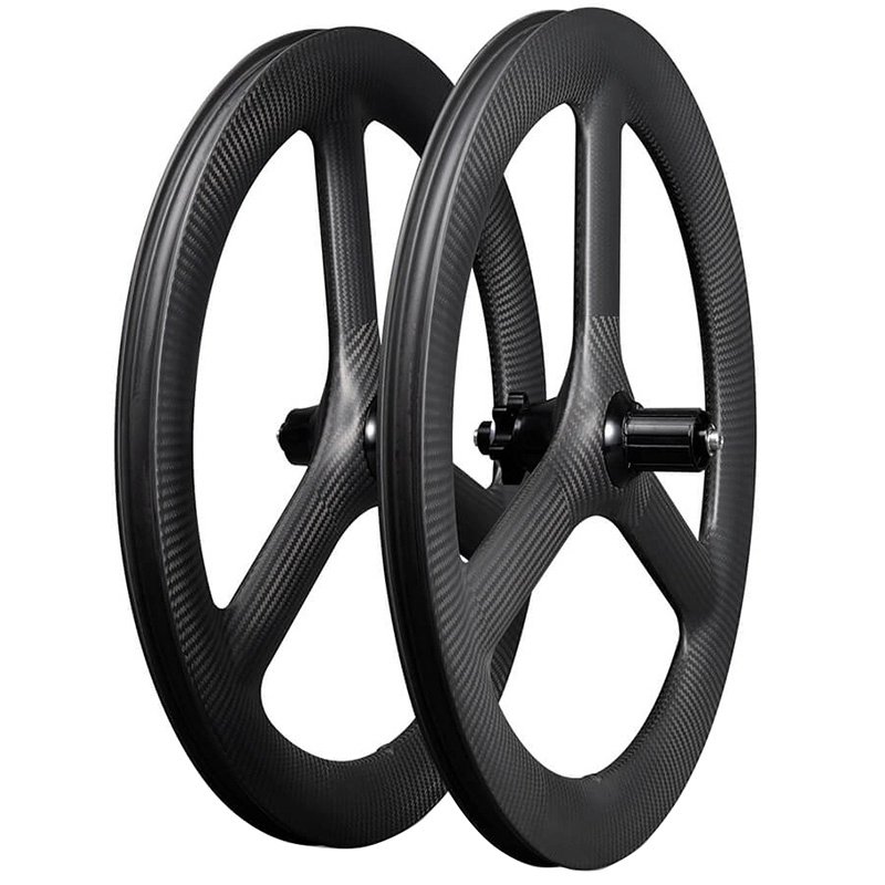 Carbon Tri Spoke Wheel 20 Inch 451 Folding Ride Carbon Wheelset Disc Brake 25mm Wide 48mmDeep