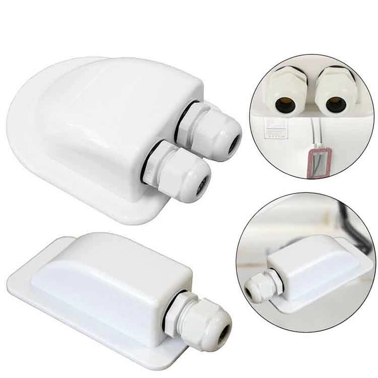 Waterproof Cable Entry Housing Mount ABS Solar Double Cable Entry Gland for All Cable Types 2mm to 6mm