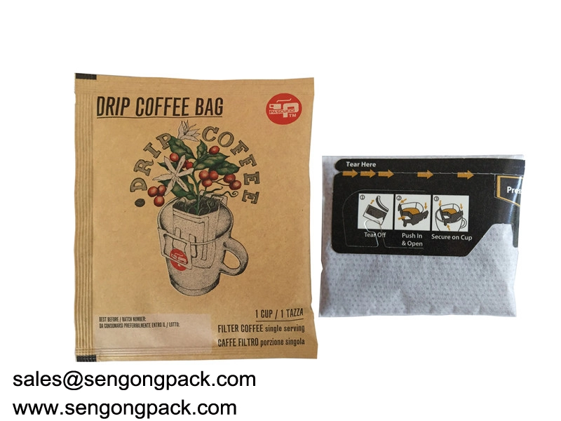 Ultrasonic Mandheling and Brazil Drip Coffee Bag Packing Machine for with Outer Envelope