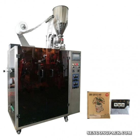 Ultrasonic Mandheling and Brazil Drip Coffee Bag Packing Machine for with Outer Envelope