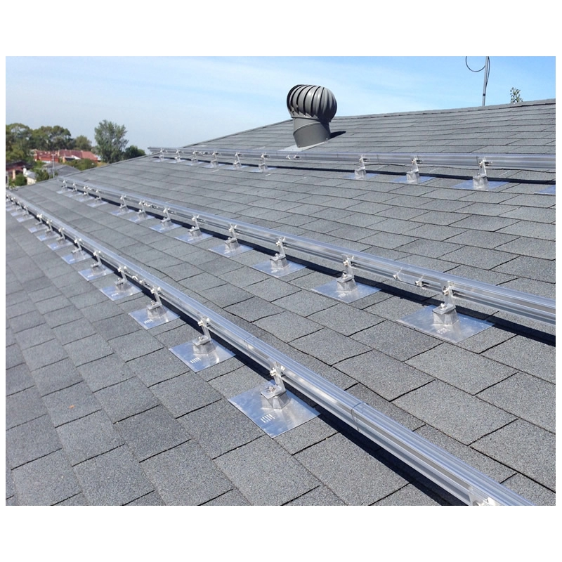 Flashing solar roof mount system for asphalt Shingle roof