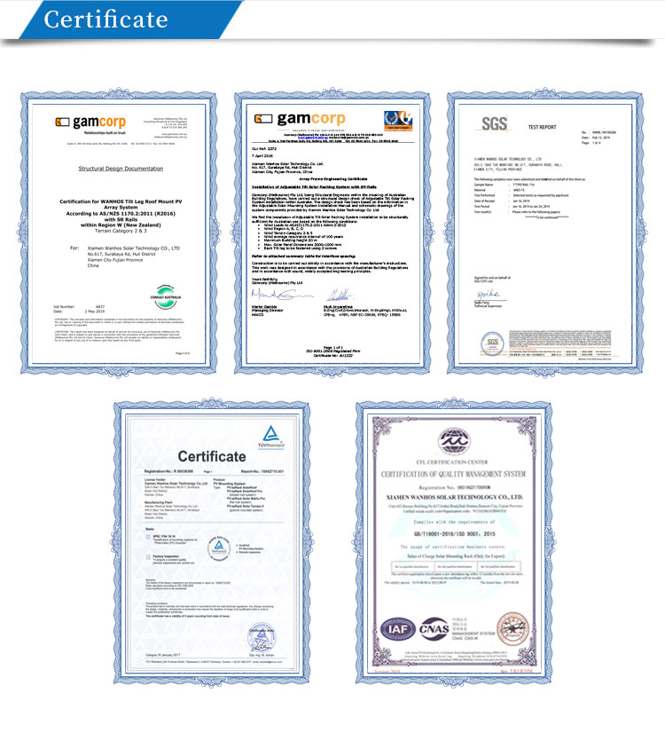 solar film end clamp certificate