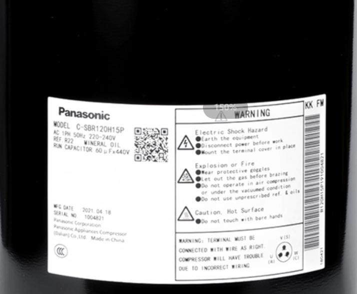 9700W Panasonic A/C Hermetic  Commercial Scroll Compressors