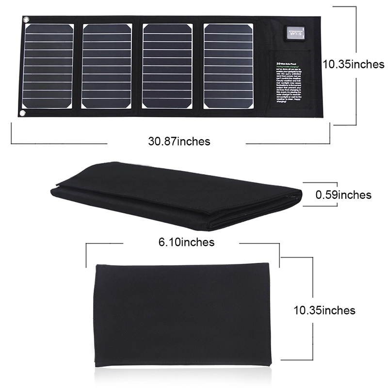 Dual USB 5V 4.0A 20W Foldable Solar Panel Chargers