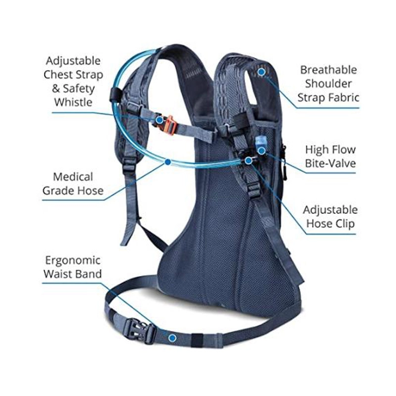 2L Lightweight Hydration Pack Water Bladder Compatible for Running Cycling Hiking