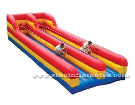 10m long kids N adults inflatable bungee run for indoor or outdoor 2 person interactive activities