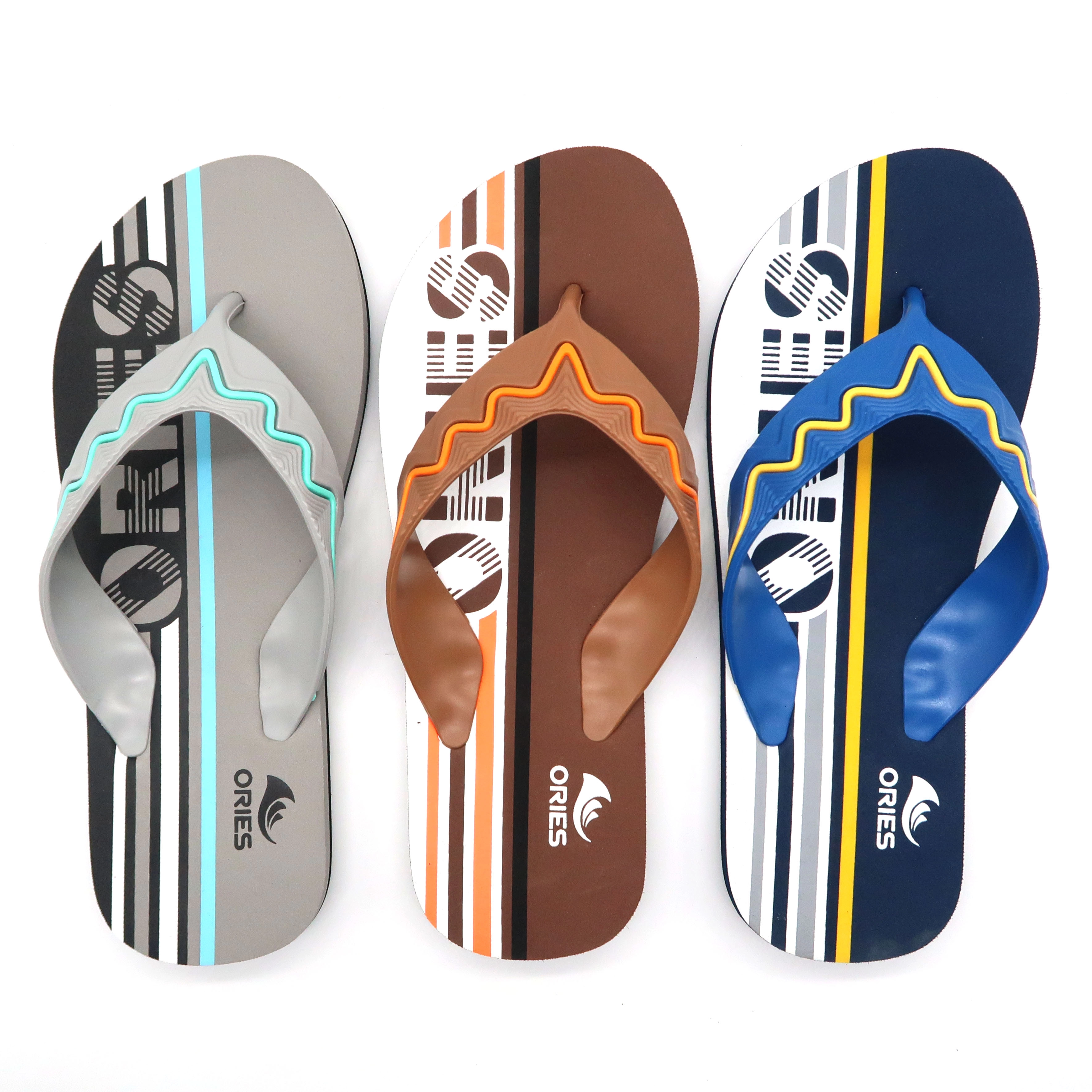 Wave Design On The Wide Strap Men Summer Slippers For Outdoor