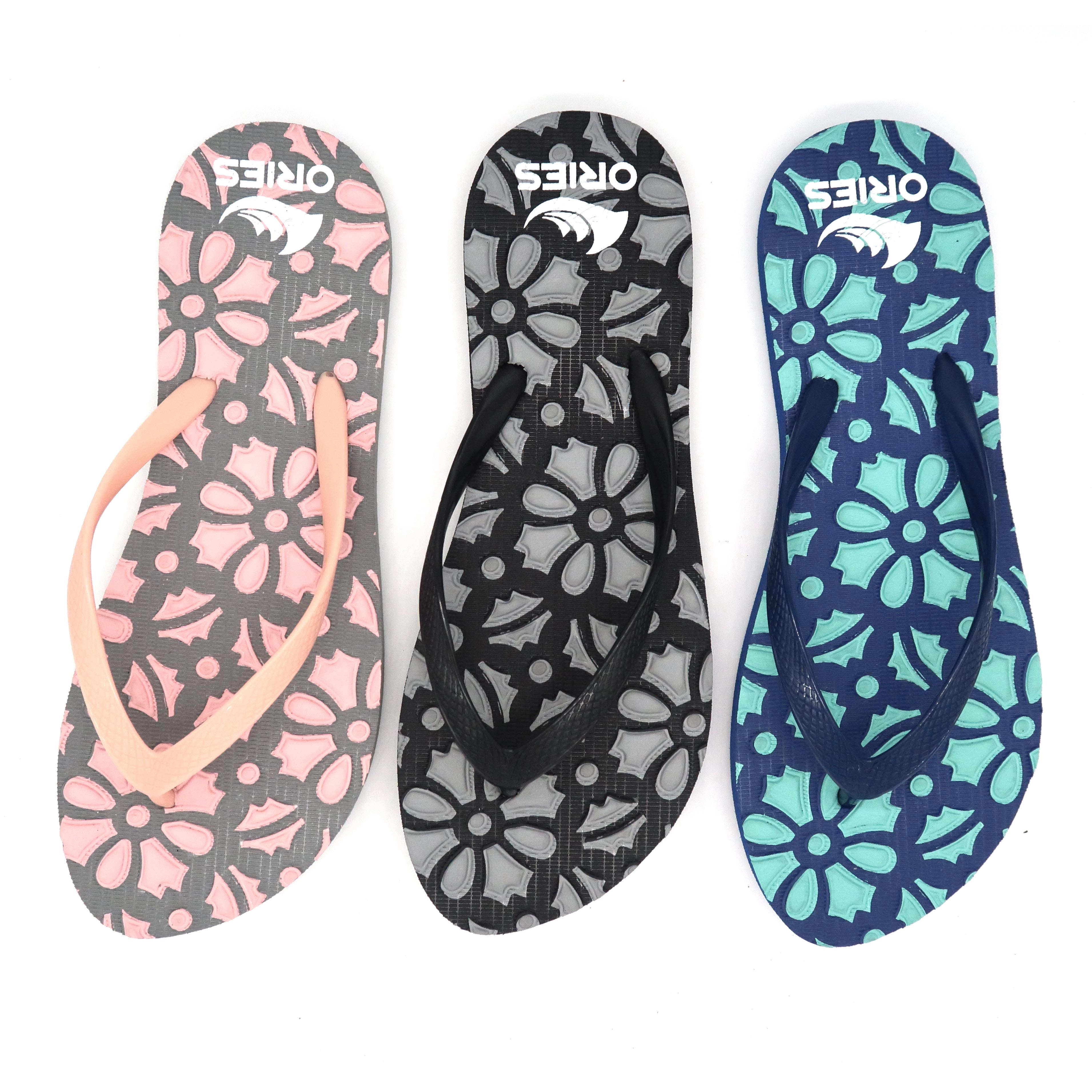 Wholesale custom print logo PE outsole flip flops rubber slippers