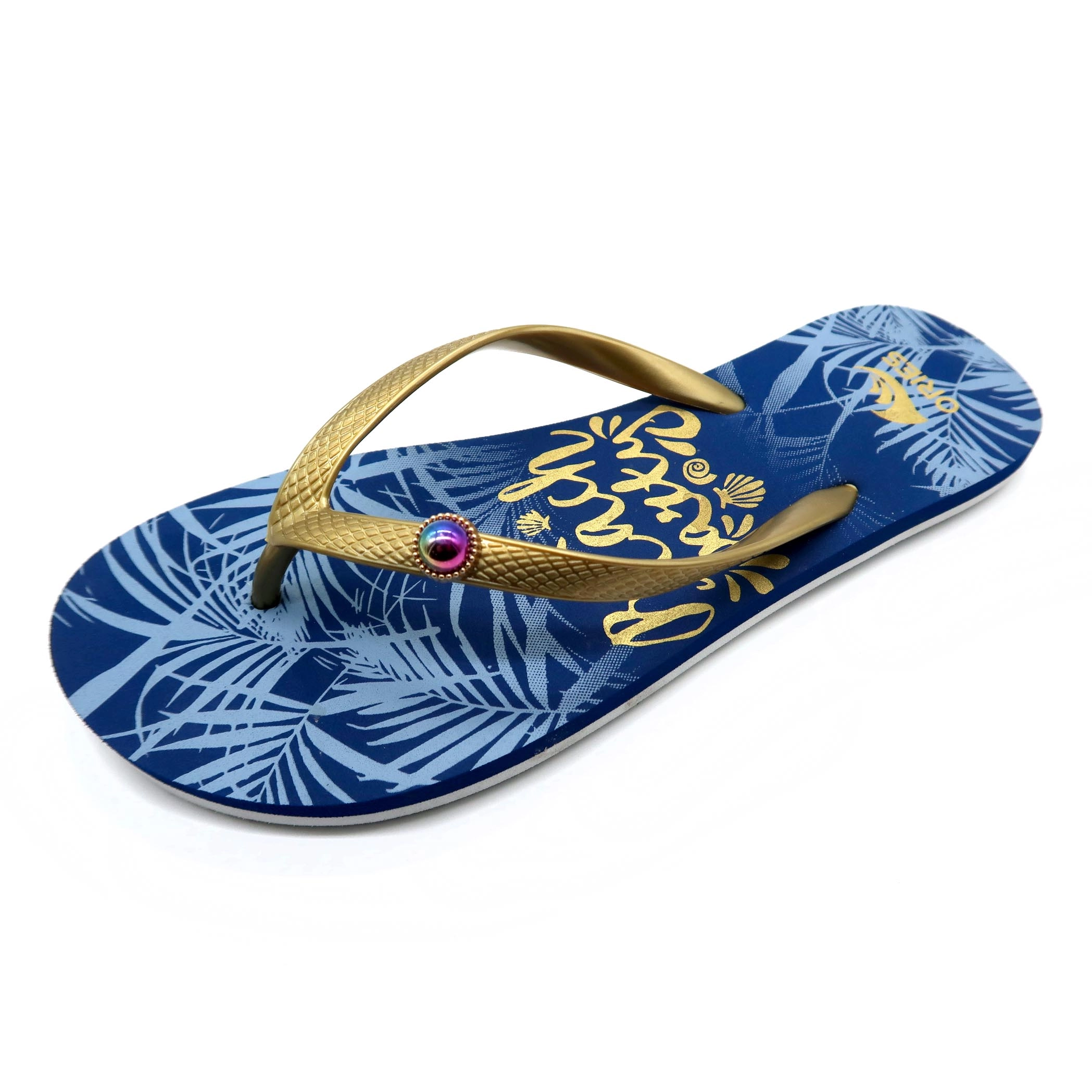 Shinny effect on strap with jewel daily wearing lady flip flops slippers