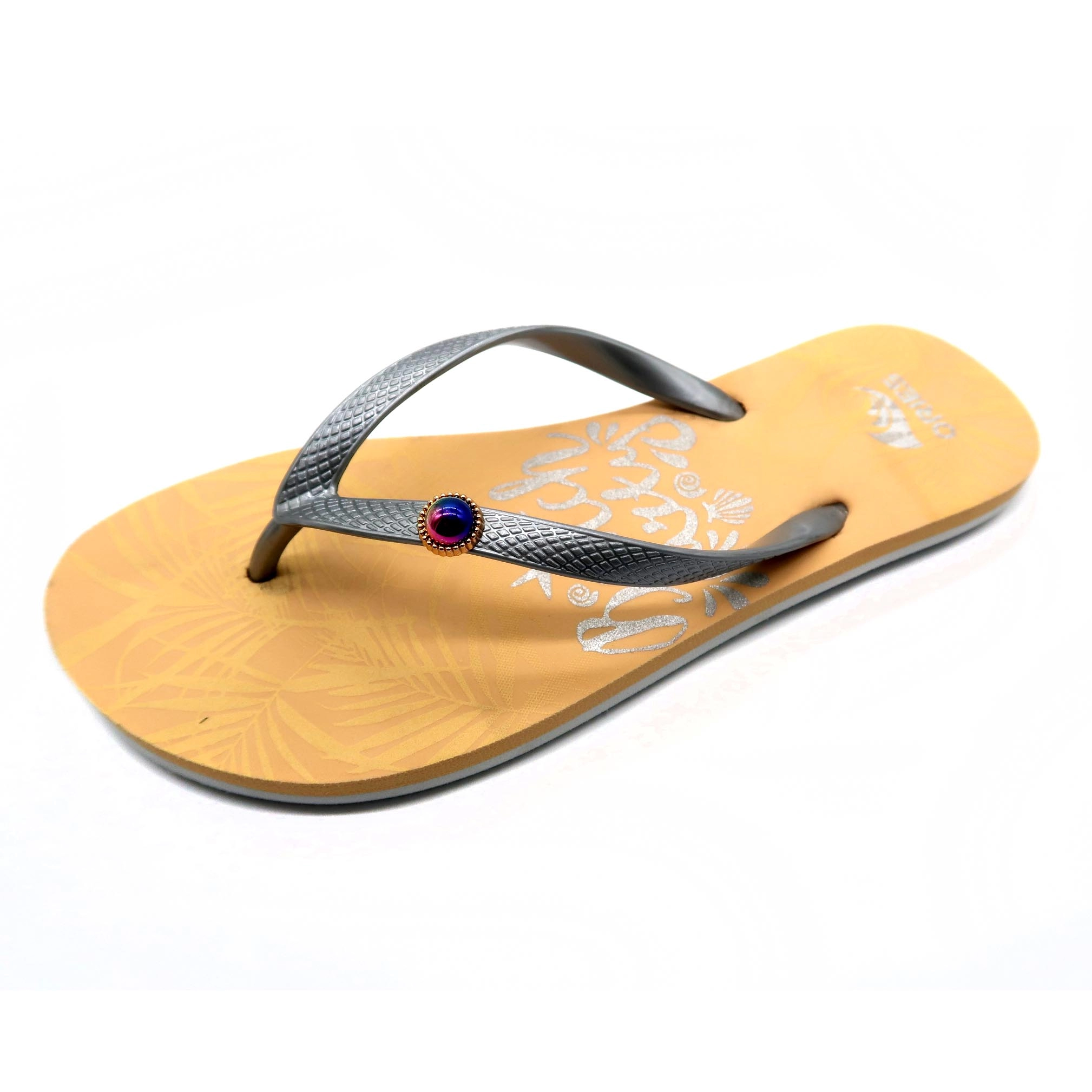 Shinny effect on strap with jewel daily wearing lady flip flops slippers