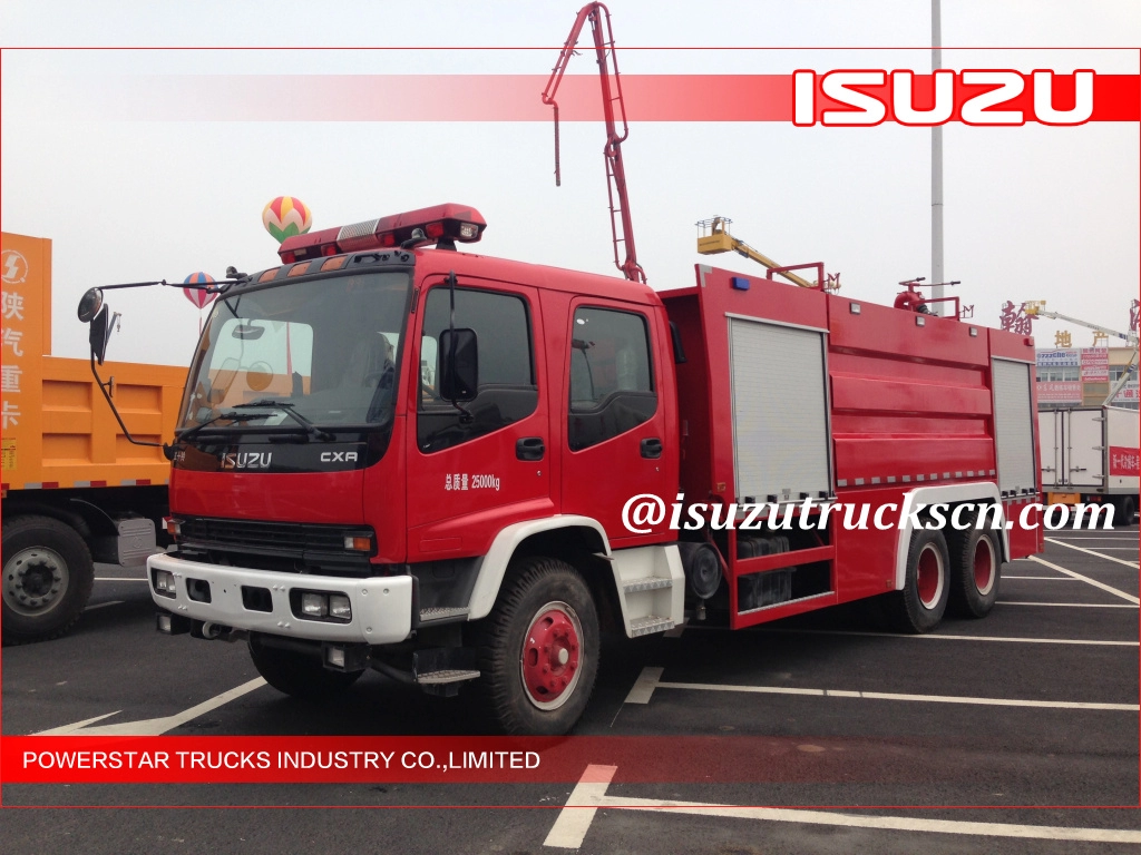 Nigeria lagos 10000L Isuzu Emergency Water Foam Fire Truck with Dry powder