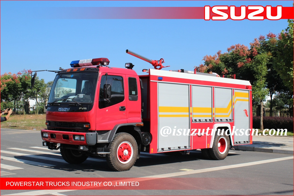 Armenia 5000Liter Single cab Isuzu Fire fighting vehicle Fire rescue tank trucks