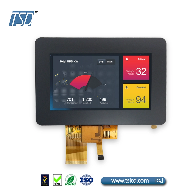 High brightness 480×272 resolution 4.3 inch tft lcd display with PCAP Capacitive touch screen