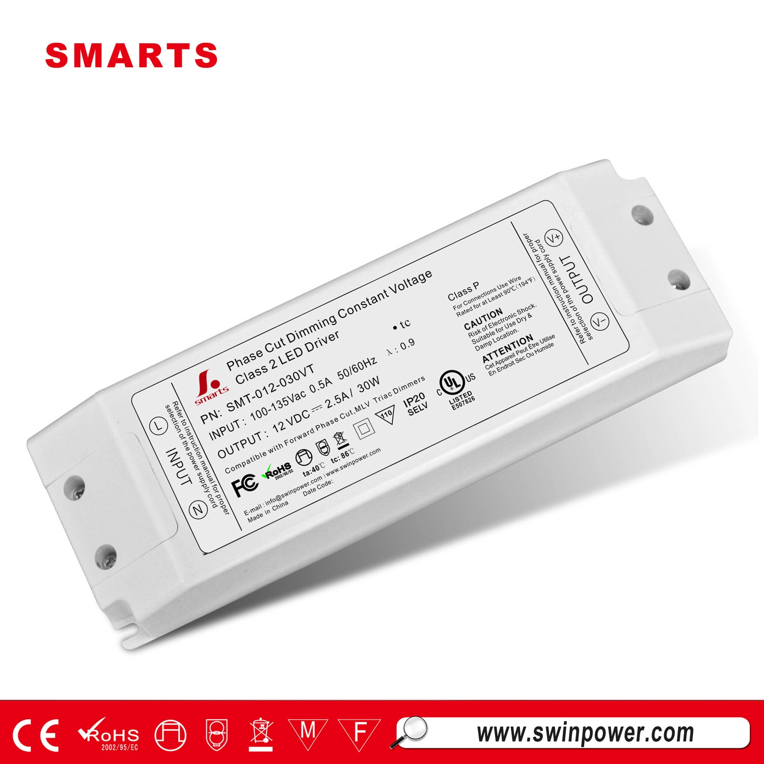best selling 12v 30w triac dimmable high efficiency led driver
