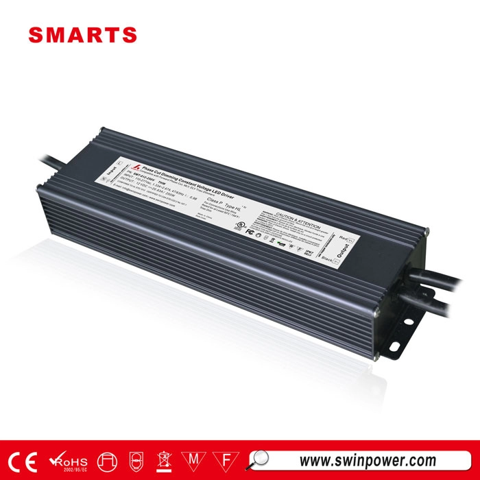 High input 110-277VAC 250W triac dimmable constant voltage LED power supply