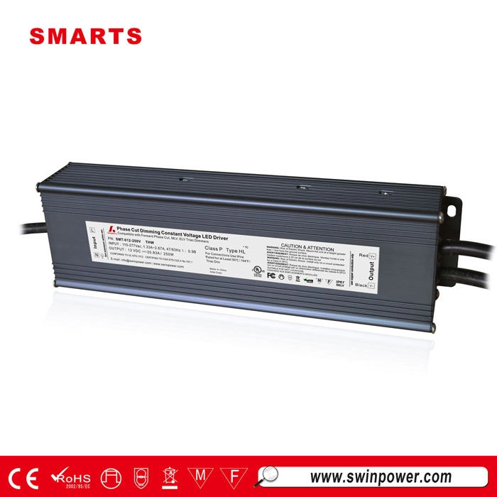 High input 110-277VAC 250W triac dimmable constant voltage LED power supply