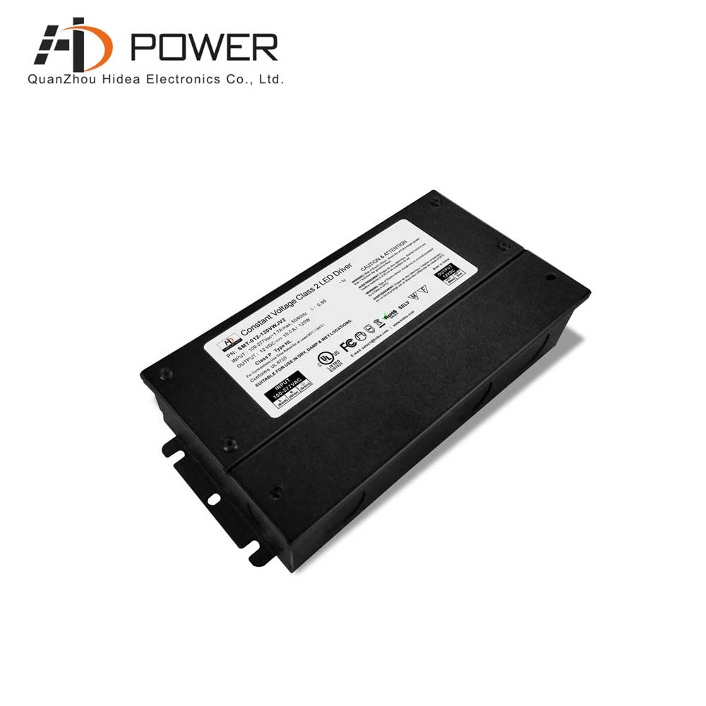 UL non dimmable 12V 120w led driver with junction box for indoors application