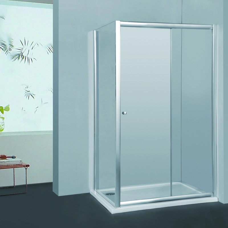 Rectangular tempered glass sliding shower doors