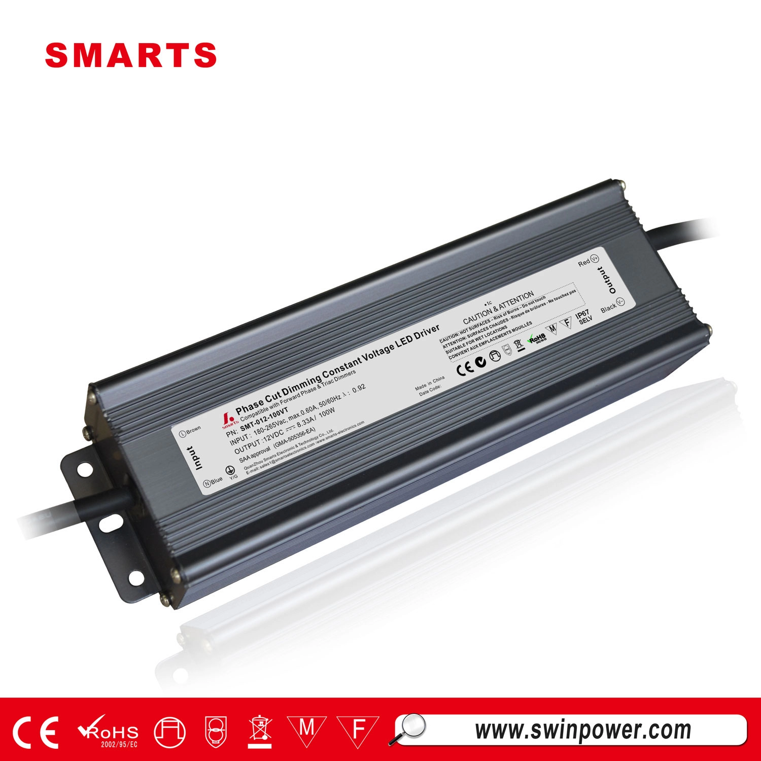 12v power supply 100w constant voltage LED driver triac power source for led strip lights