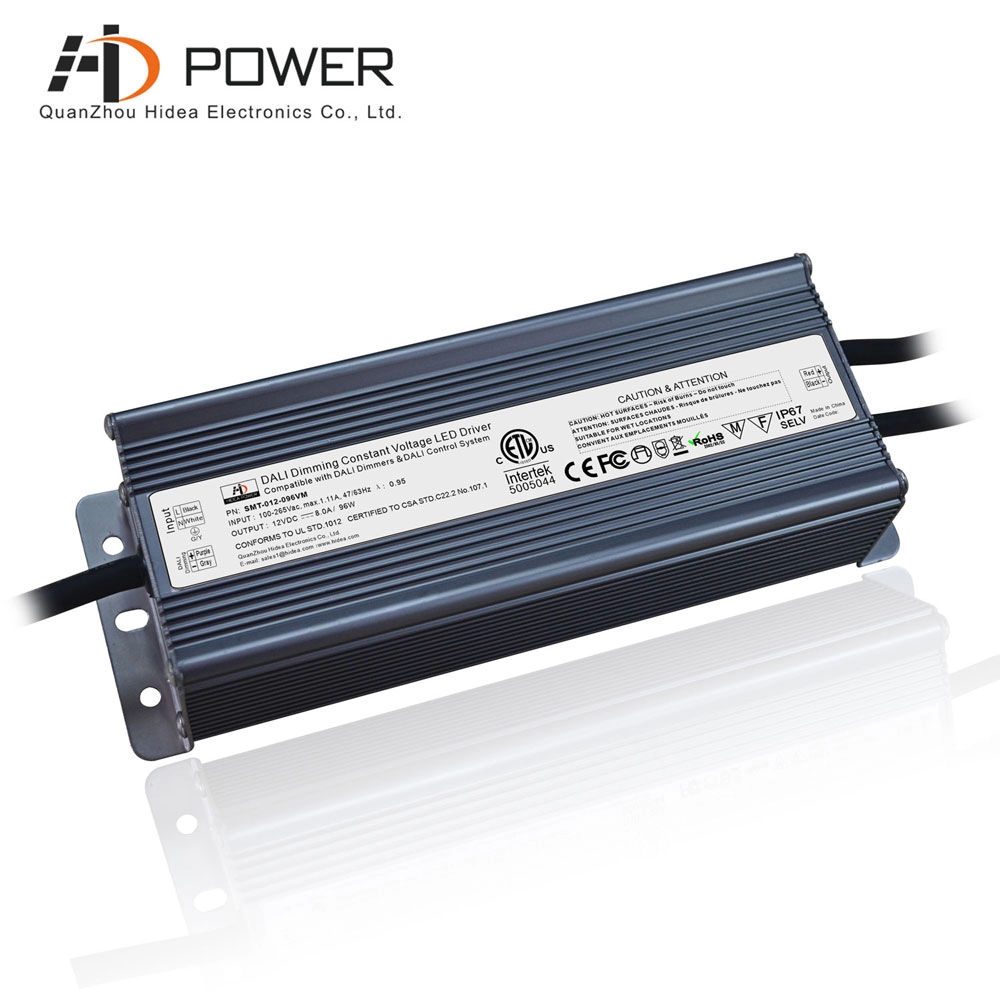 ETL CE Dali dimming 12V 96W waterproof led driver IP67 rated