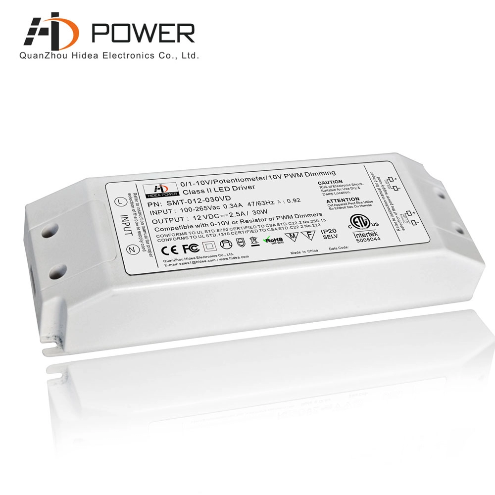 0 10v dimmable driver 12v 30w led power supply