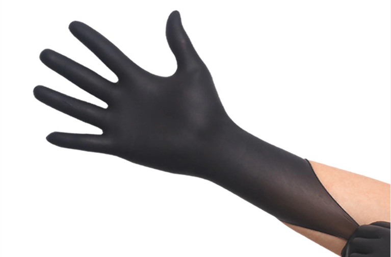 Black Disposable Nitrile Medical Gloves