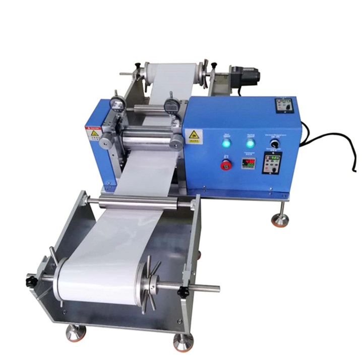 Battery Electrode Heat Roll Press Machine With Roll To Roll Pressure Controlled And Feeding And Winding Devices