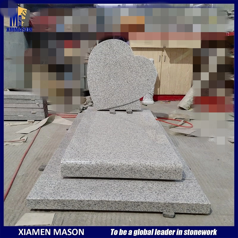 Mason Natural Stone Star White Good Price Heart Headstone for Sale