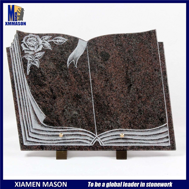 Book Shaped Paradiso Granite Plaques