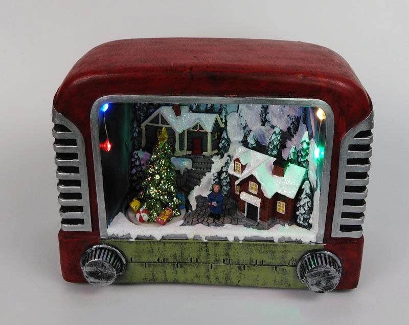 LED Christmas Village With Christmas Tree Moving Inside TV