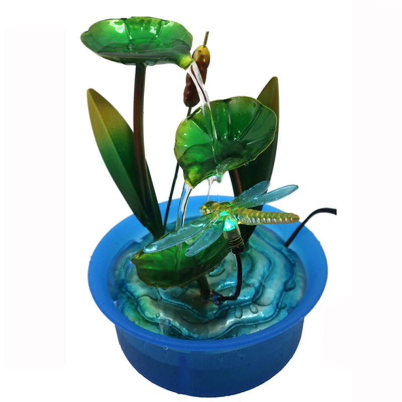 Planter with Lotus Leaf Table Fountain