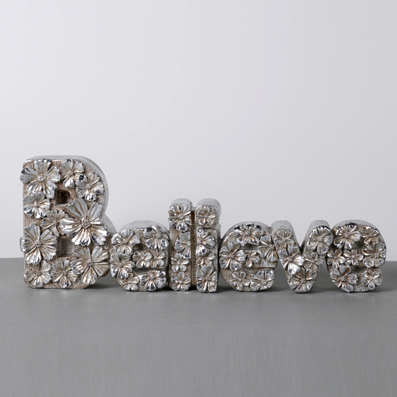 Letter "BELIEVE" Decoration Poly resin Art Words