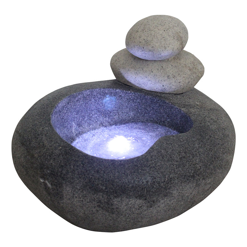 Indoor & Outdoor Garden Twin Pebble Stone In An Oval Water Fountains