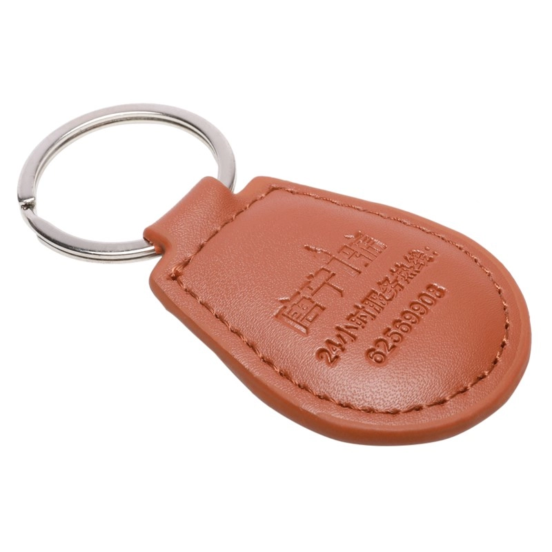 RFID NFC ISO 1443A Leather key fob Keychain for public transportation