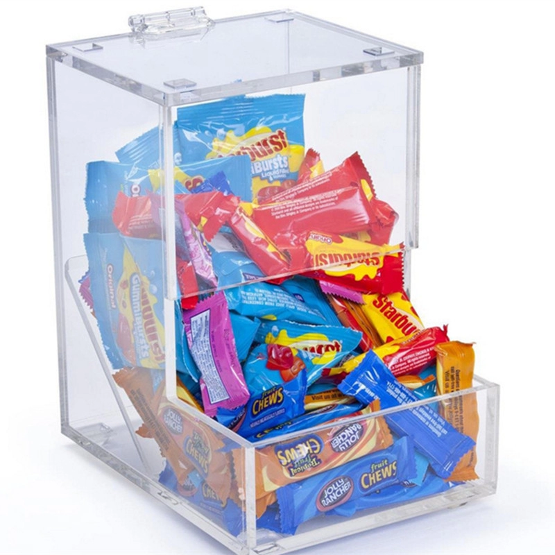 L Shaped Acrylic Cookies Snack Bread Store Case Box