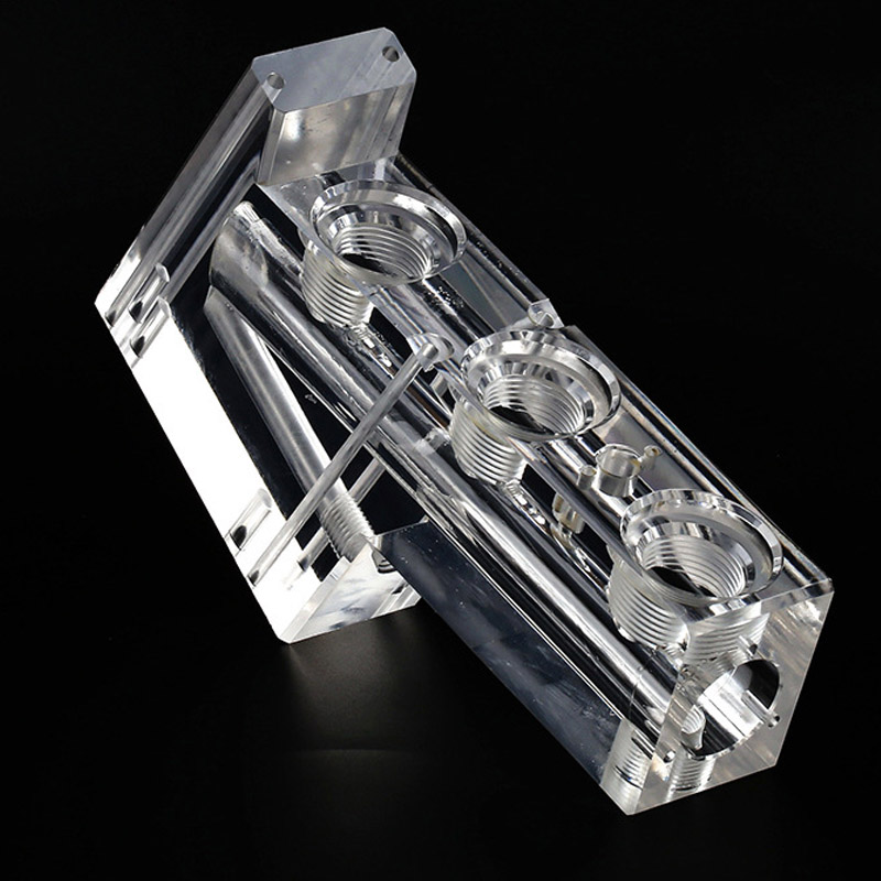 CNC milled precision machined acrylic diffusion bonded medical manifold