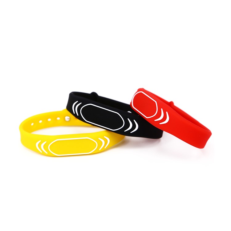 Adjustable ISO 14443A RFID Silicone Wristband With NFC Chip
