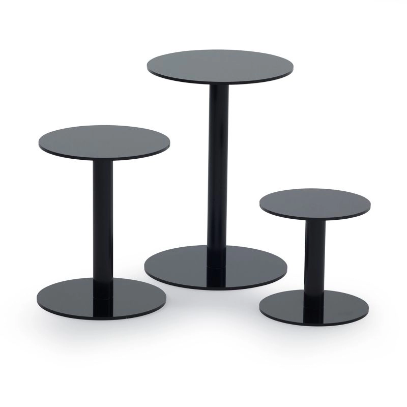 Custom black acrylic round riser