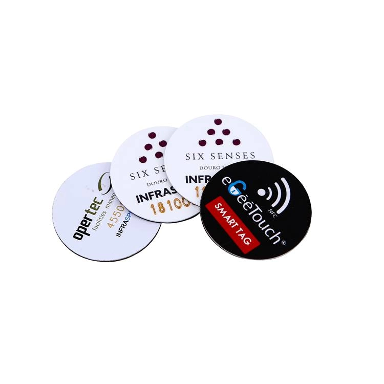 13.56MHz ultralight RFID self-adhesive PVC coin disc tag