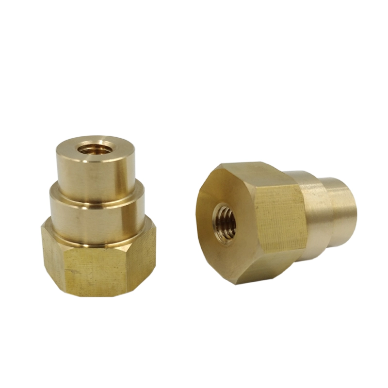 Customized CNC turning brass nut with thread