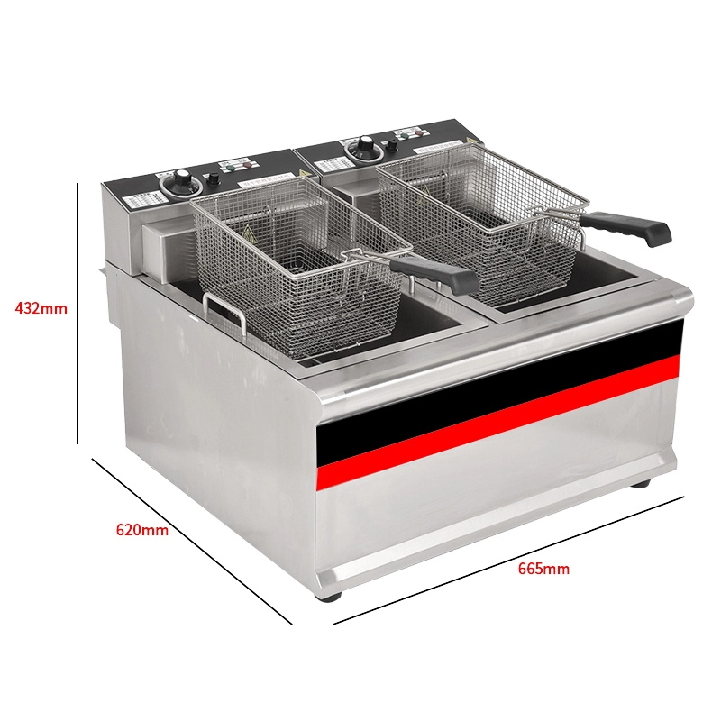 Double cylinder over-temperature protection Countertop electric deep fryer