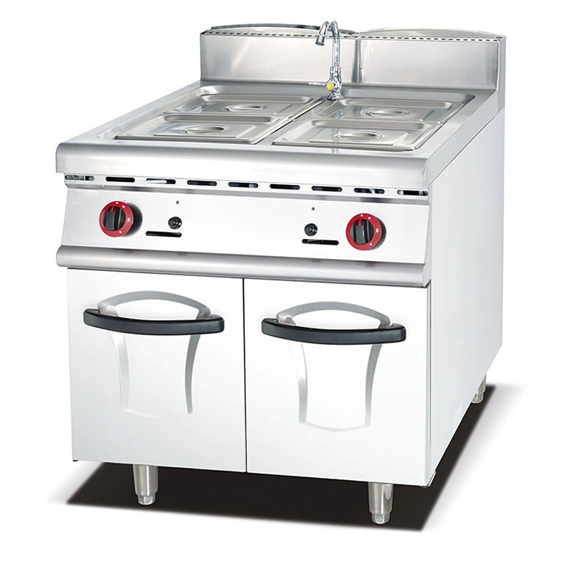 Stainless Steel Free Standing Commercial Kitchen equipment Gas Bain Maries with Cabinet