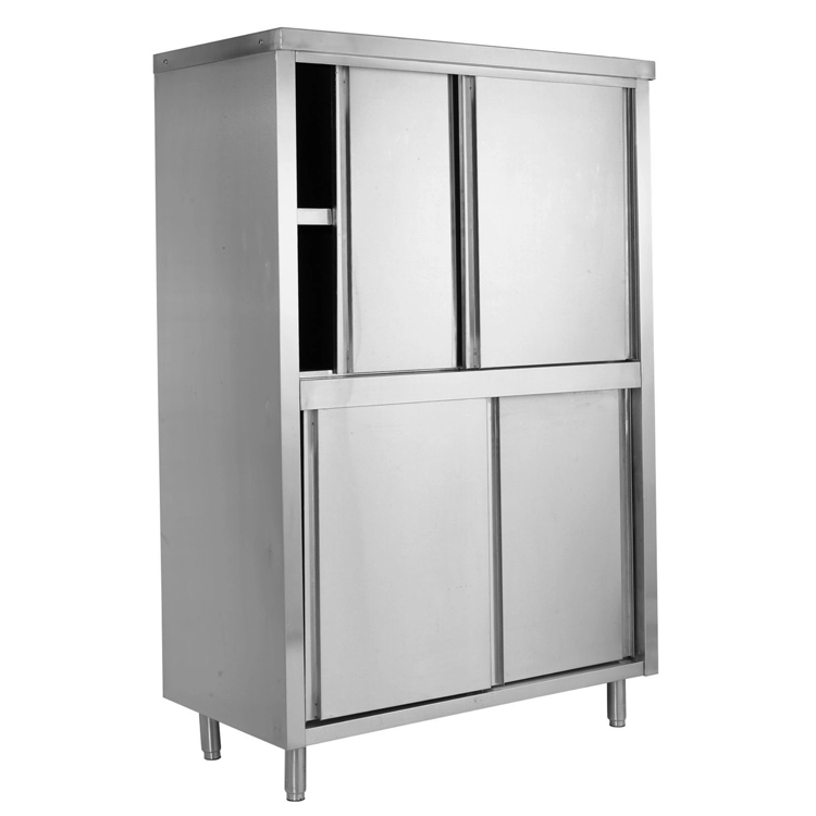 Upright Storage Stainless Steel Kitchen Cabinet With Sliding Doors