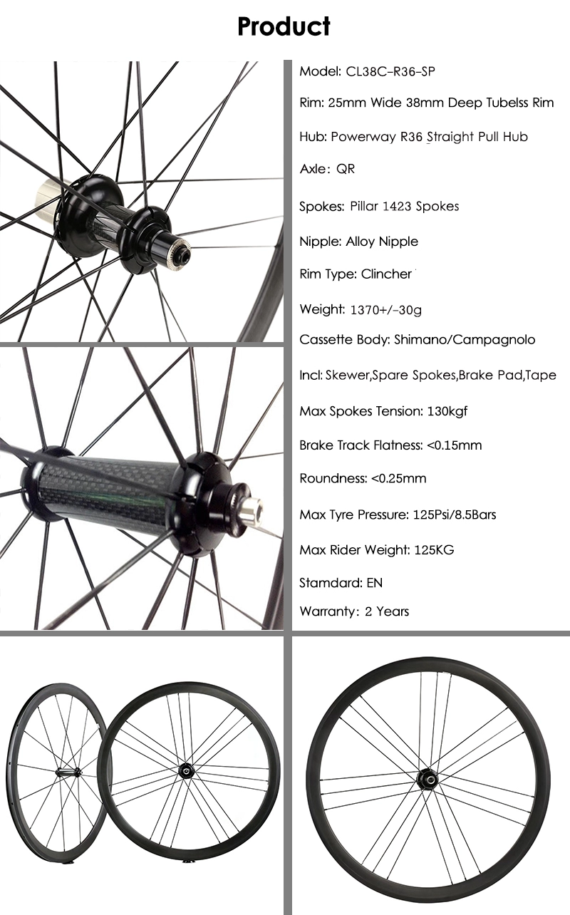 Cheap Road Bicycle Wheels Powerway Straight Pull Hubs
