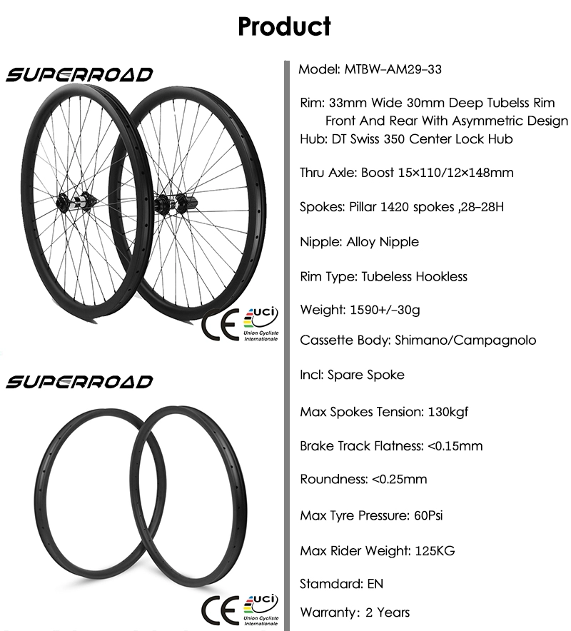 Strong Enough Superroad Mtb AM T700 650C Carbon 35mm Wide Bicycle Tubeless 26er Wheelsets With Novatec Hub