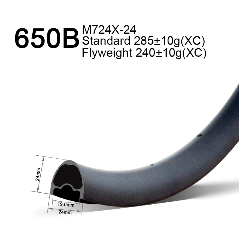 650B 24mm Width 24mm Depth lightweight XC Carbon Rims