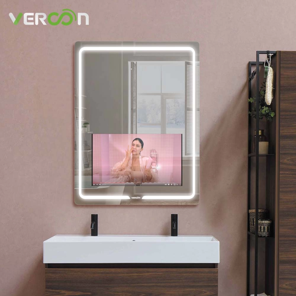 Vercon 21.5inch Touch Screen Bathroom Led Mirror with TV